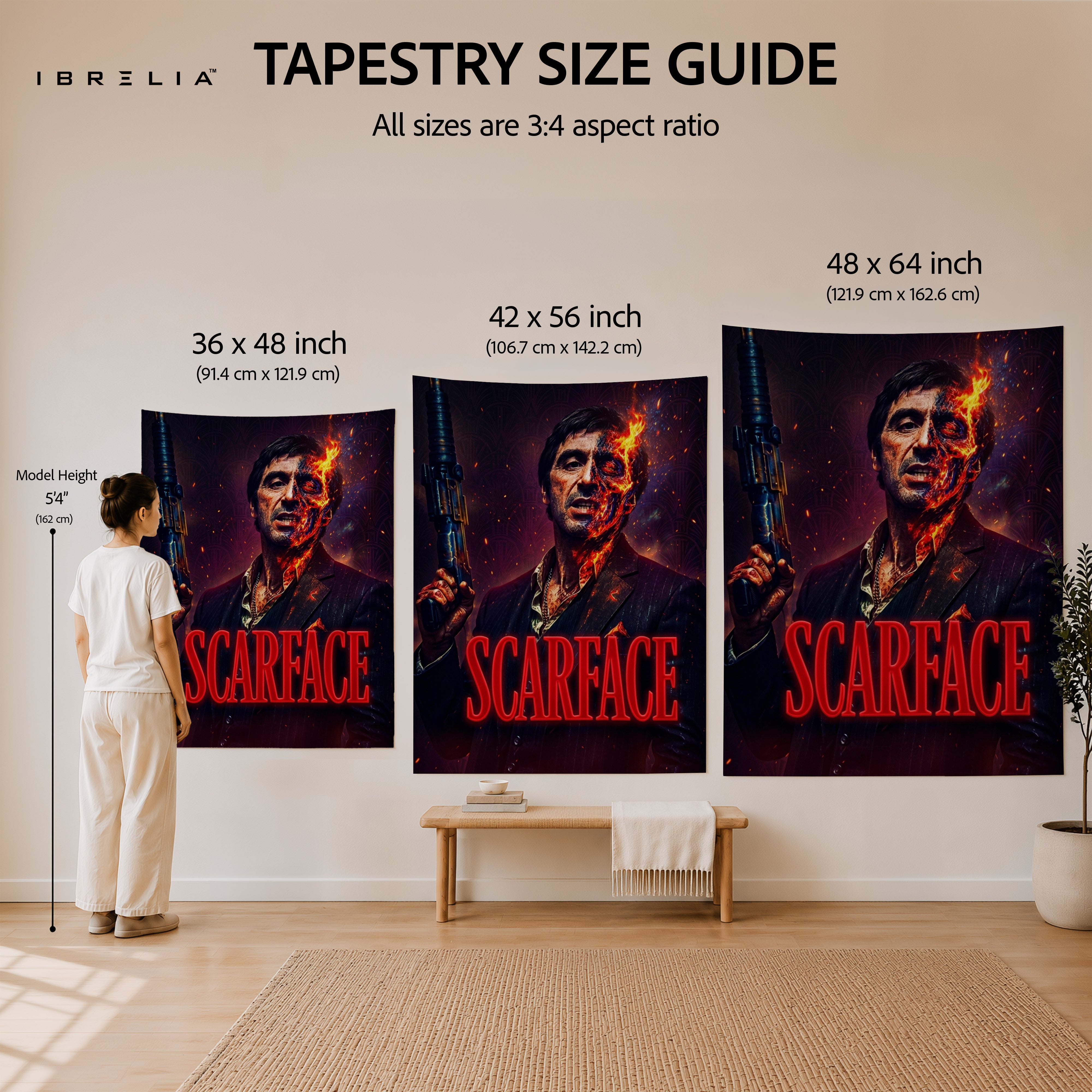Scarface Tony Montana Wall Tapestry – Premium Movie Wall Hanging & Home Decor in Pakistan
