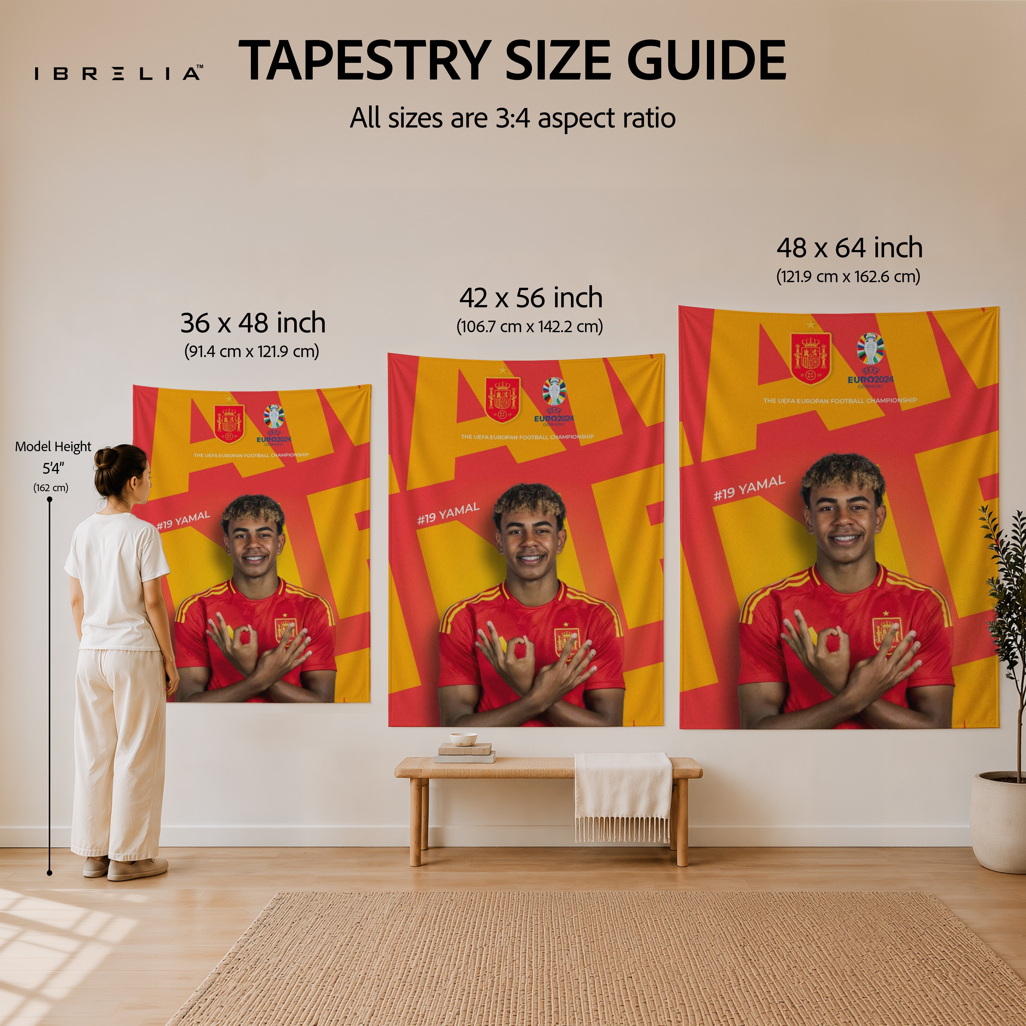 Lamine Yamal Spain National Team Wall Tapestry | Premium Heavyweight Jute Fabric Wall Hanging