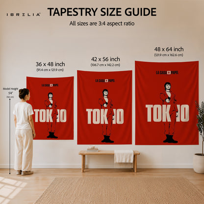 Tokyo Minimalist Wall Tapestry | Premium Heavyweight Jute Fabric Wall Hanging