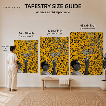 The Wolf of Wall Street Money Rain Wall Tapestry – Premium Motivational Wall Hanging for Home, Office & Gaming Room