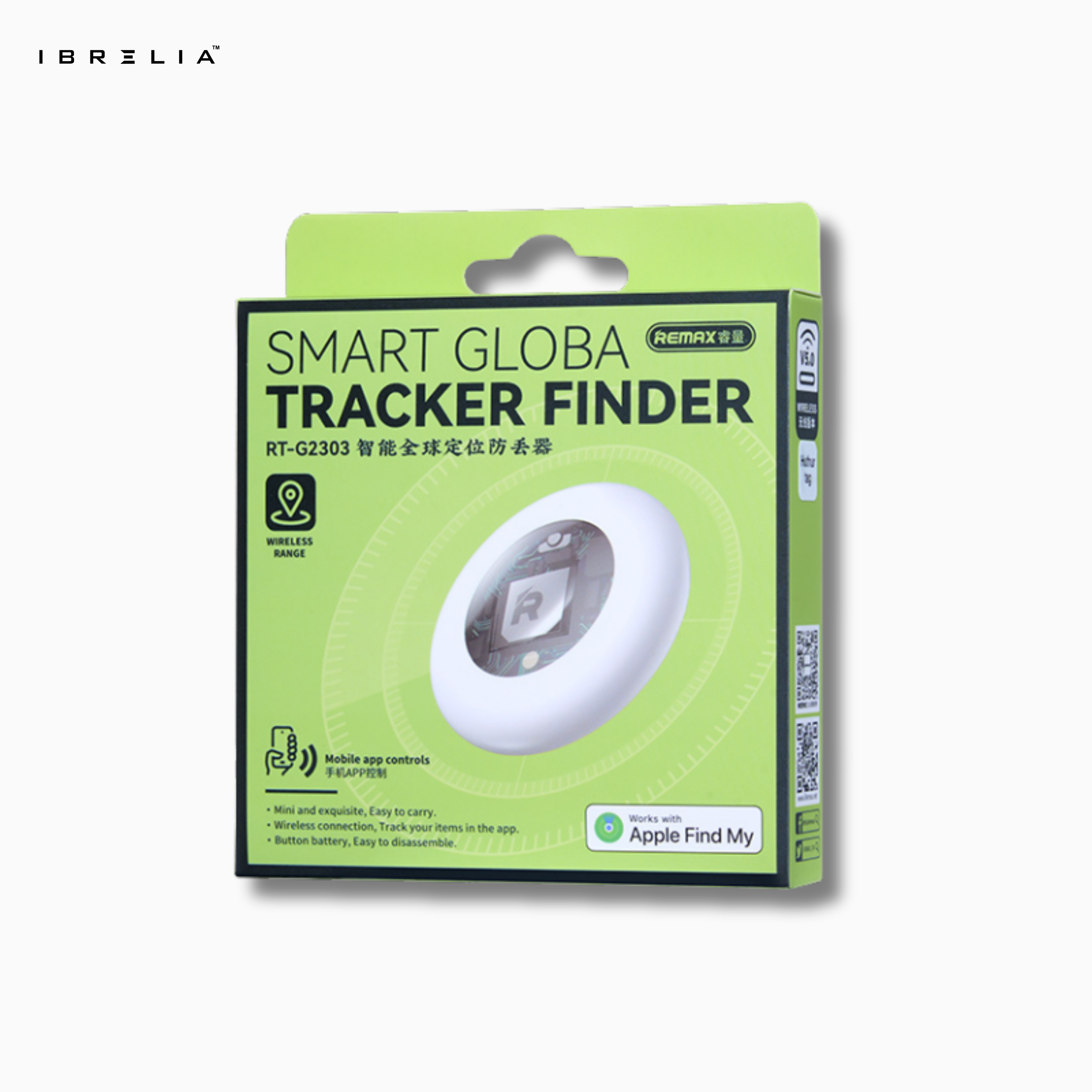 Remax RT-G2303 Smart Global Tracker Finder | Works with Apple Find My | Anti-Loss Positioning Device | Compact Bluetooth Tracker | IBRELIA™