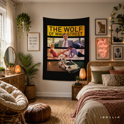 The Wolf of Wall Street Movie Scenes Wall Tapestry – Iconic Cinema Collage Wall Hanging