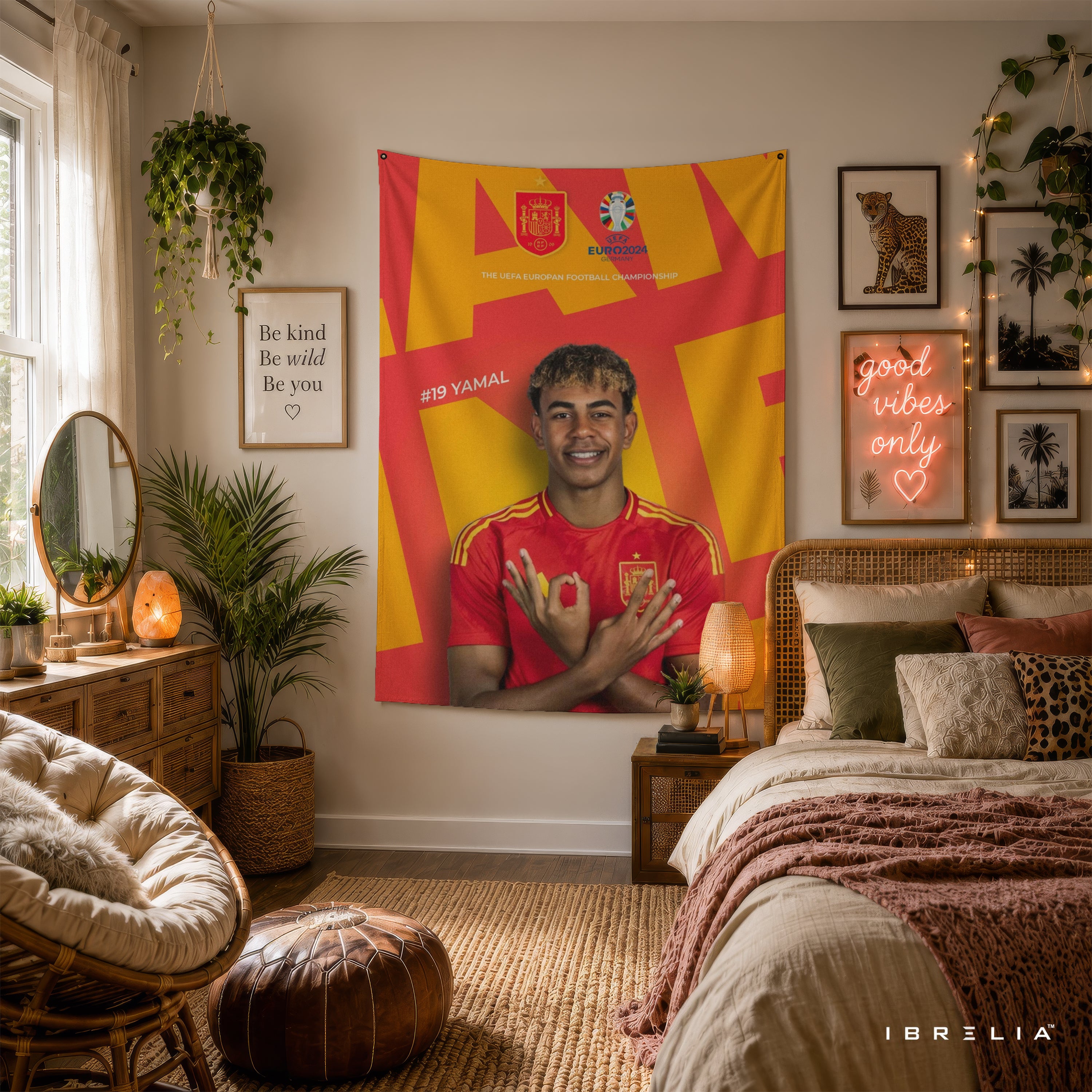 Lamine Yamal Spain National Team Wall Tapestry | Premium Heavyweight Jute Fabric Wall Hanging