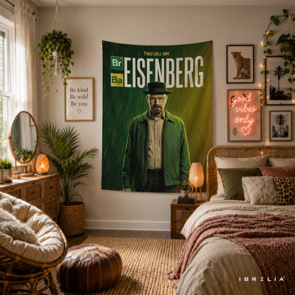 Breaking Bad Heisenberg Wall Tapestry | Premium Heavyweight Jute Fabric Wall Hanging
