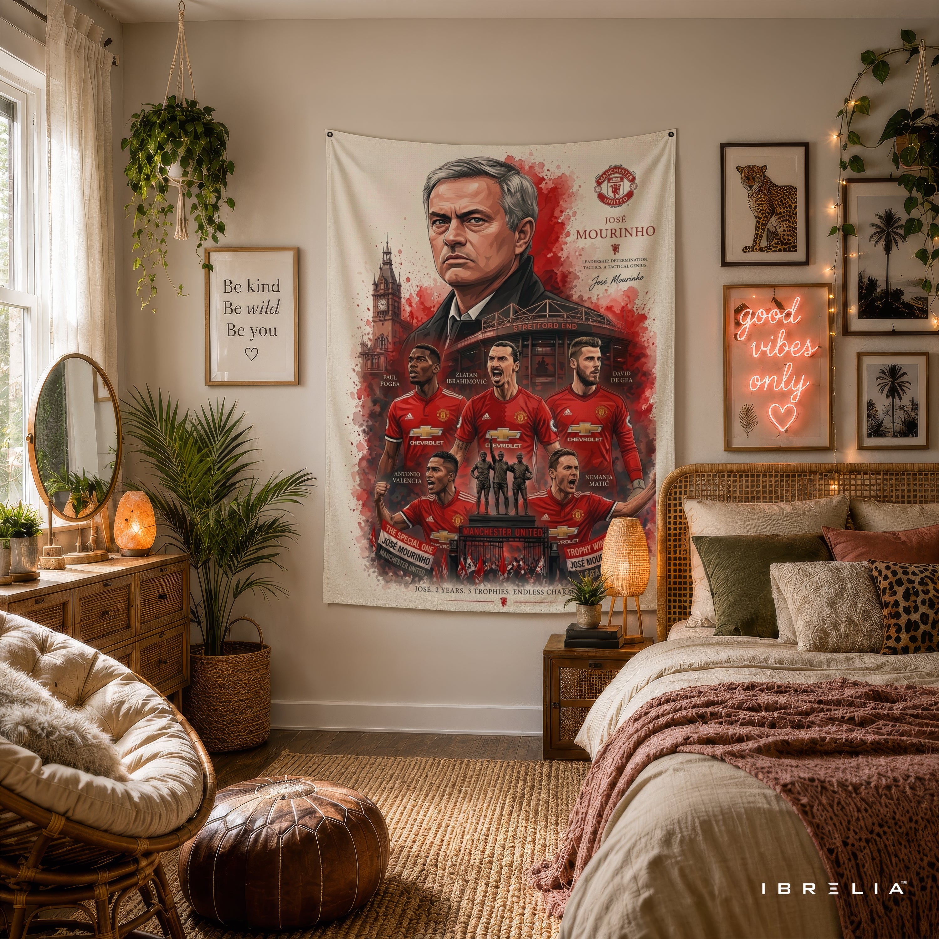 José Mourinho Manchester United Legend Wall Tapestry | Premium Heavyweight Jute Fabric Wall Hanging