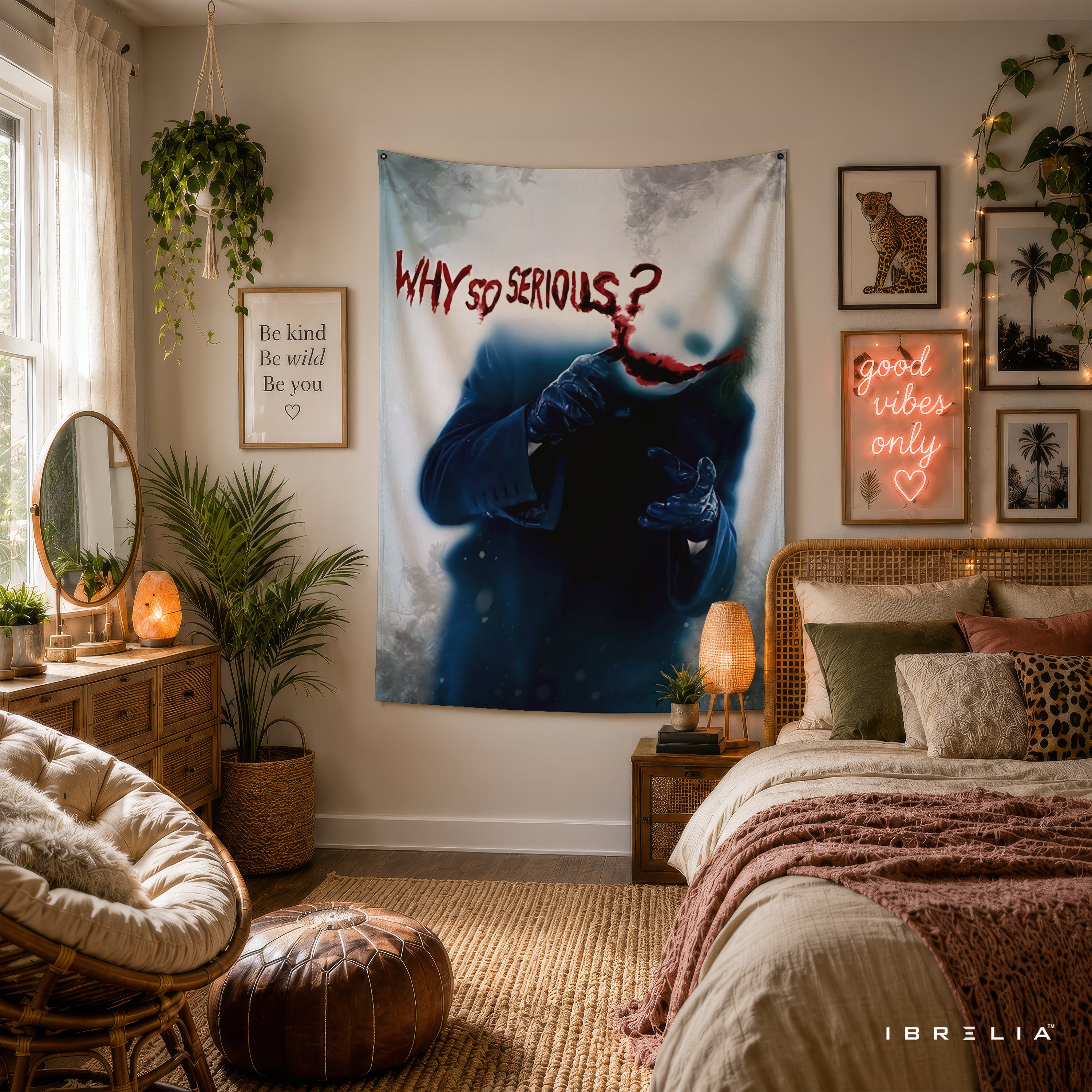 Joker Why So Serious Wall Tapestry – Premium Supervillain Movie Wall Hanging & Home Decor in Pakistan