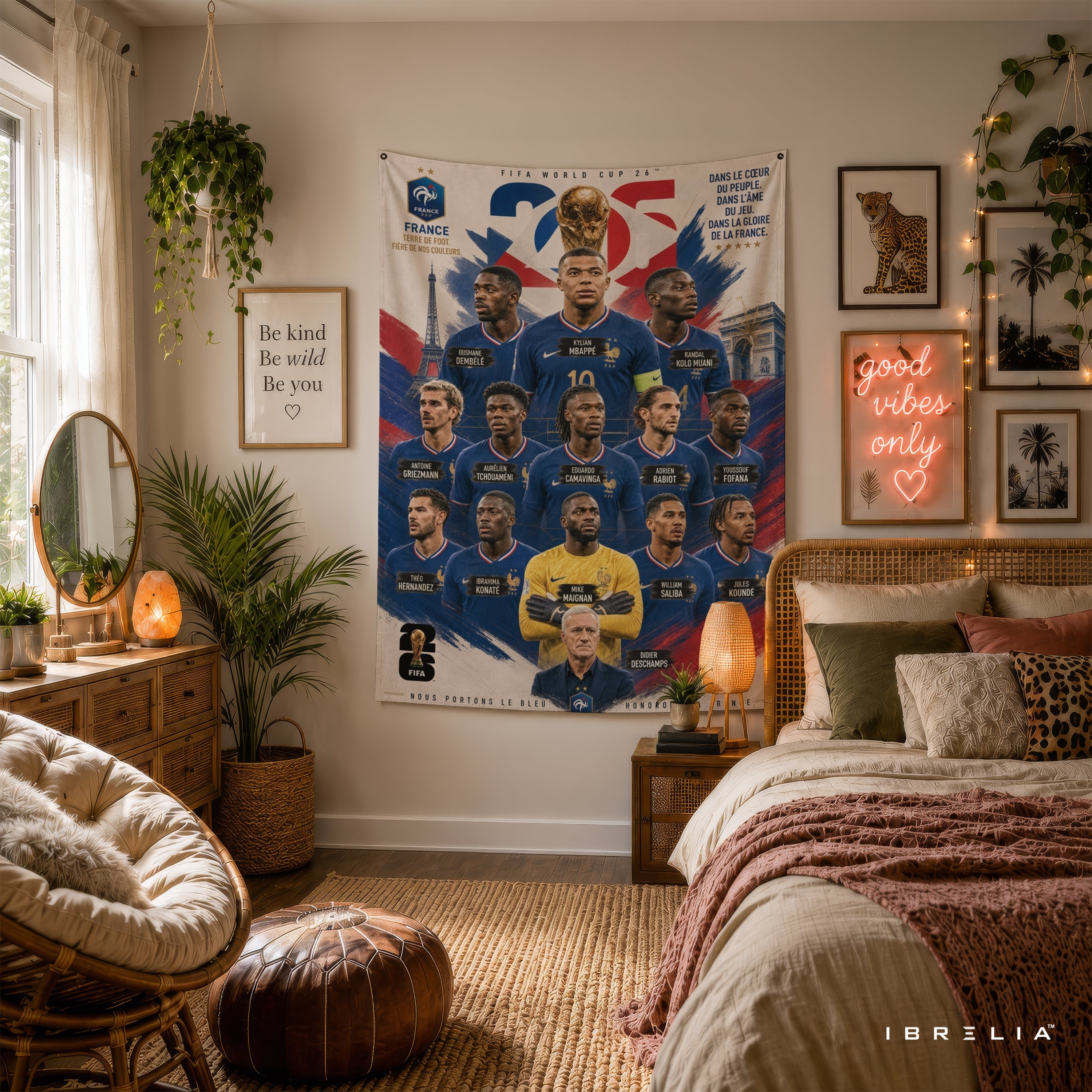 France National Football Team Champions Wall Tapestry | Premium Heavyweight Jute Fabric Wall Hanging