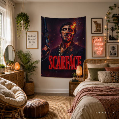 Scarface Tony Montana Wall Tapestry – Premium Movie Wall Hanging & Home Decor in Pakistan