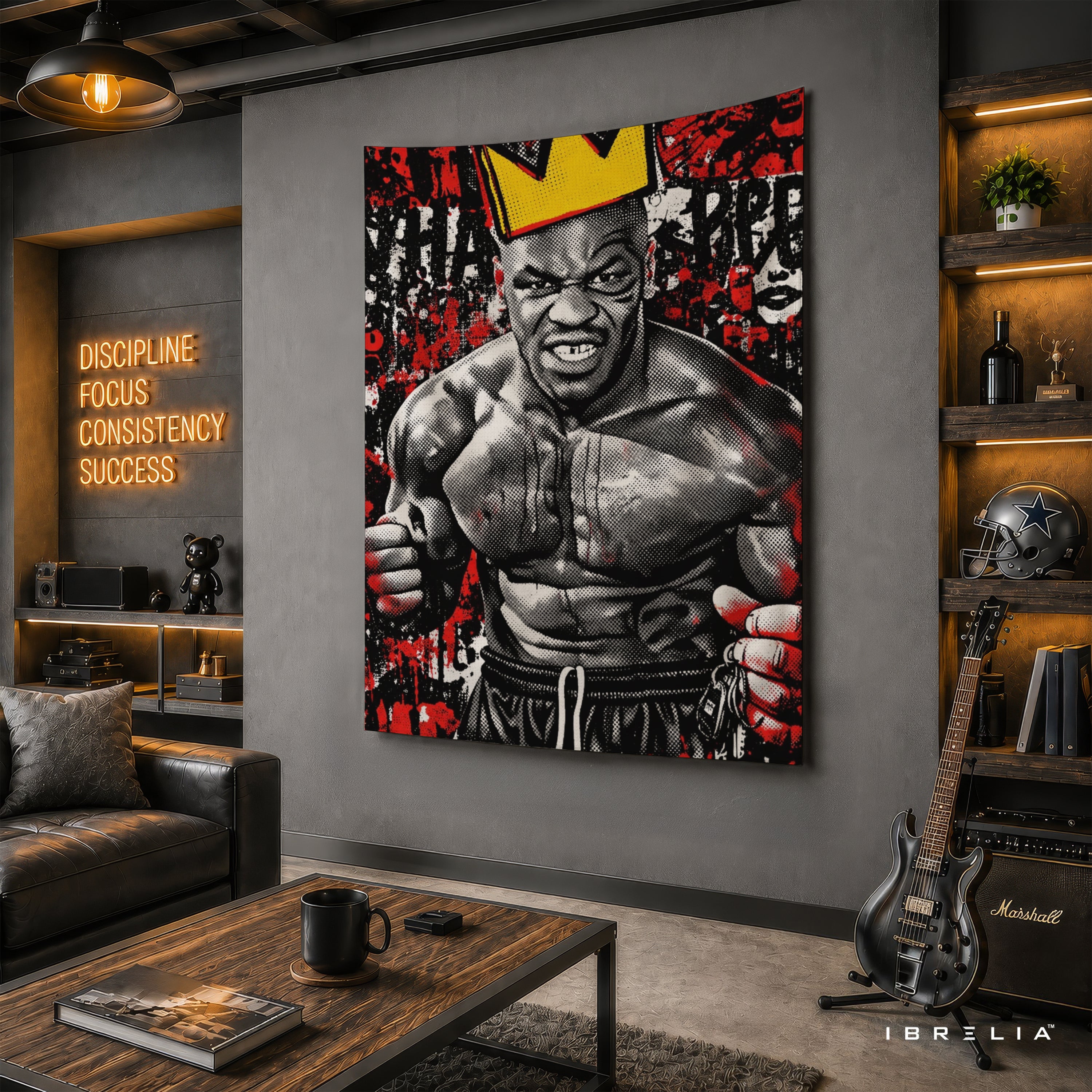 Mike Tyson Urban Graffiti Wall Tapestry | Premium Heavyweight Jute Fabric Wall Hanging