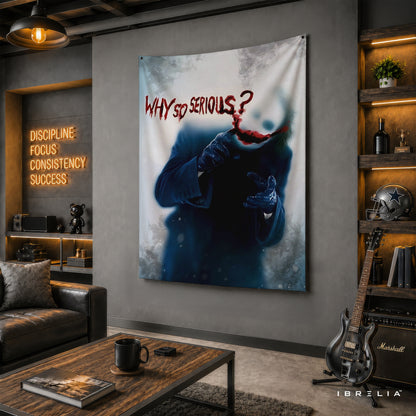 Joker Why So Serious Wall Tapestry – Premium Supervillain Movie Wall Hanging & Home Decor in Pakistan