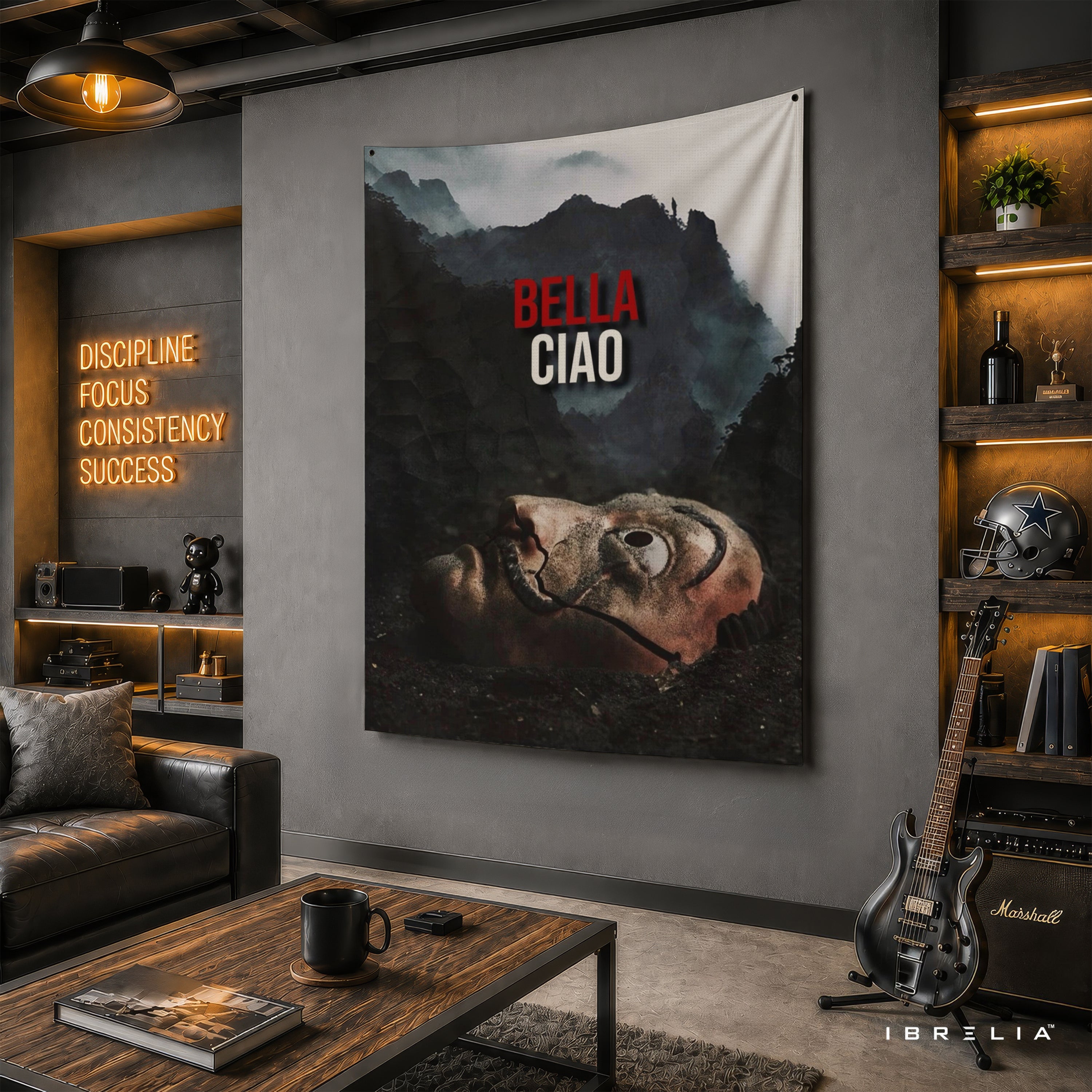 Bella Ciao Money Heist Wall Tapestry | Premium Heavyweight Jute Fabric Wall Hanging