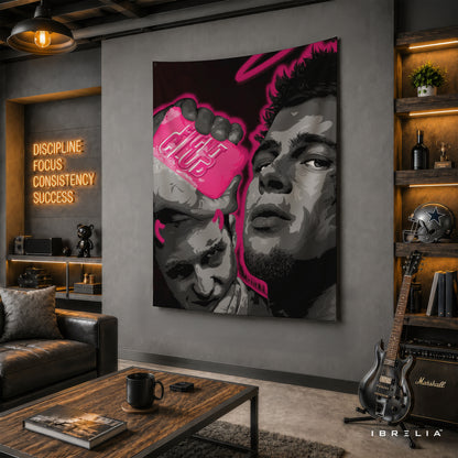 Fight Club Soap Wall Tapestry – Pink Pop Art Cult Movie Wall Hanging