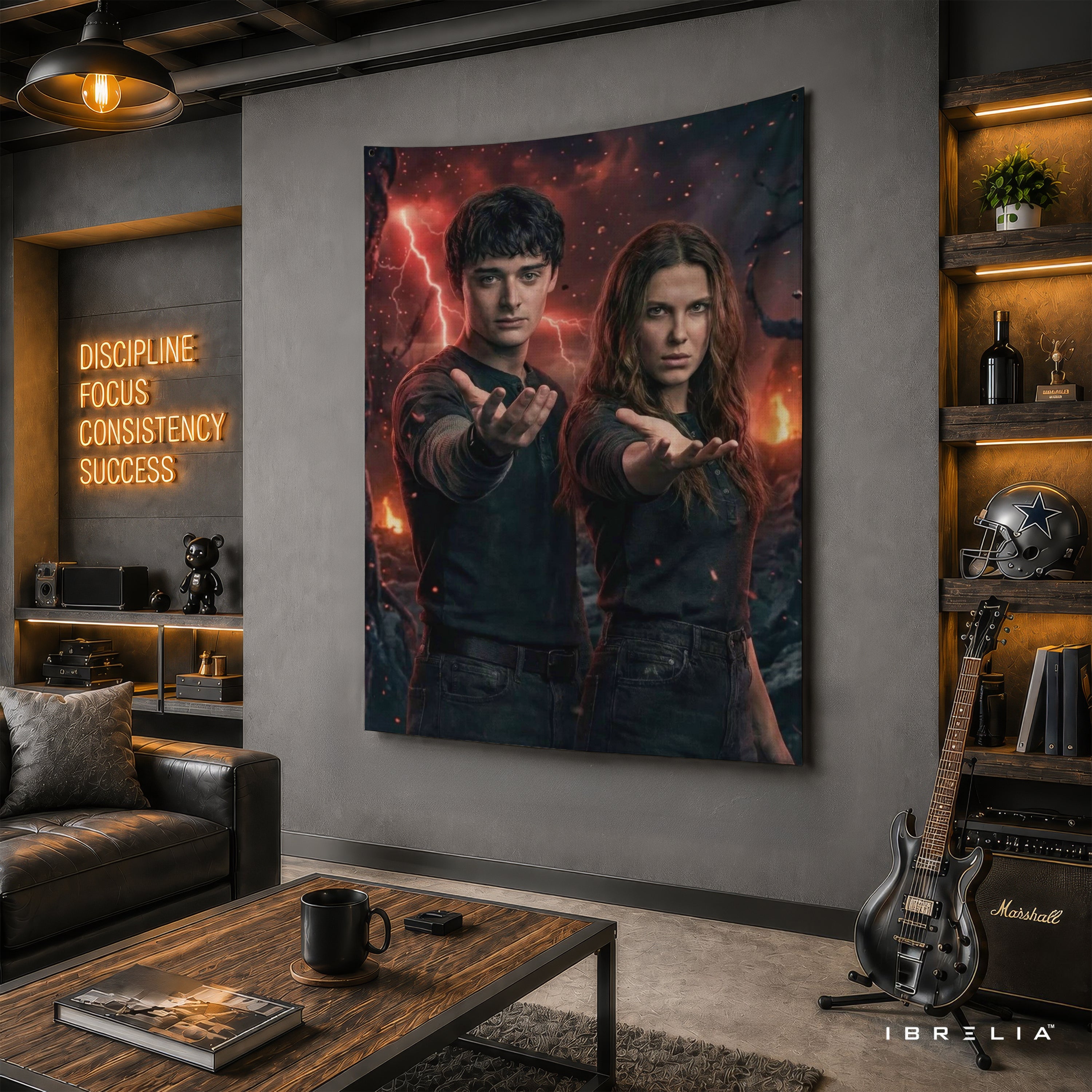 Stranger Things Eleven & Mike Wall Tapestry – Psychic Power Fan Art Wall Hanging