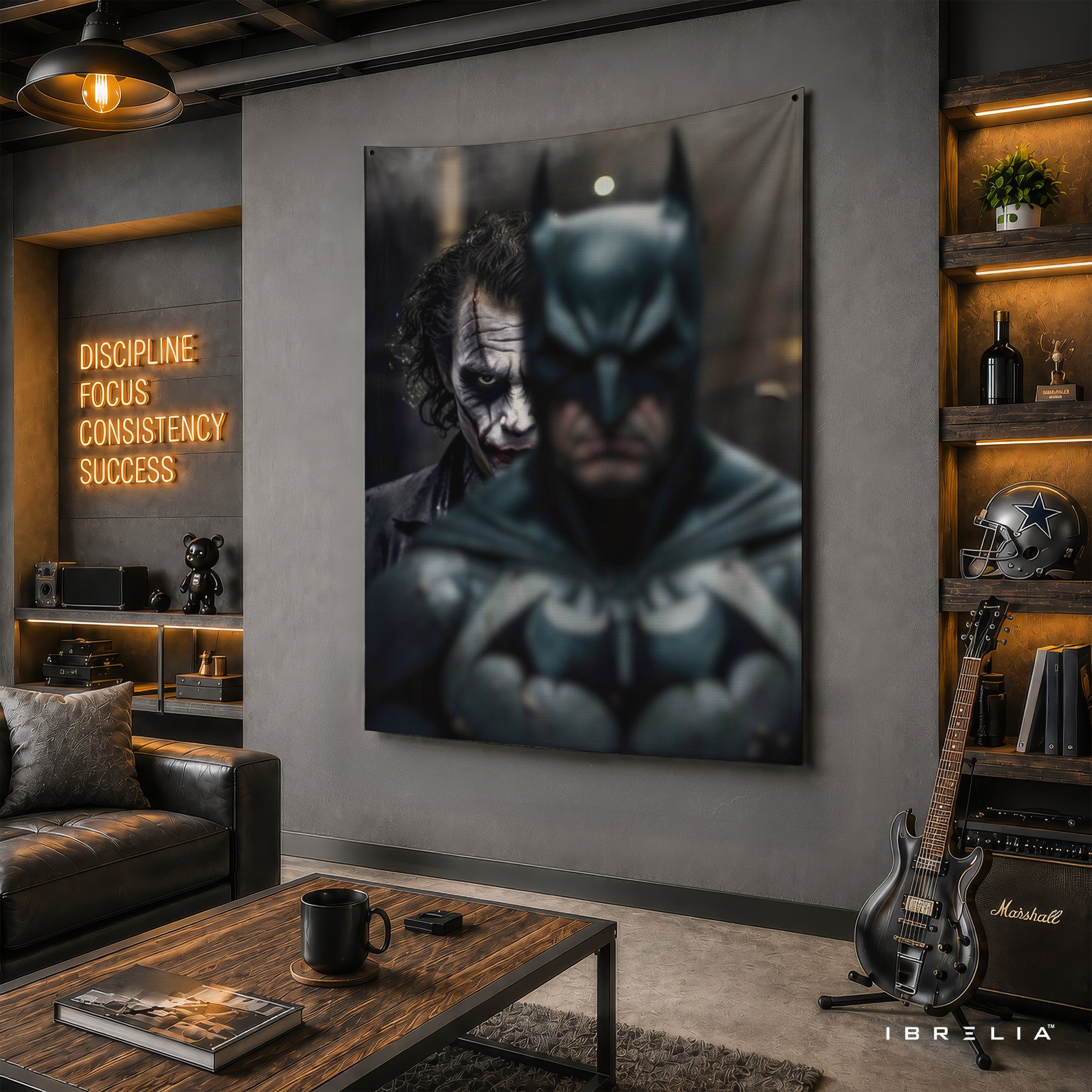 Batman & Joker Dual Portrait Wall Tapestry – Premium Superhero Movie Wall Hanging & Home Decor in Pakistan
