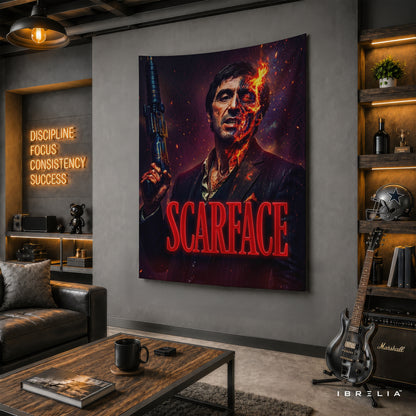 Scarface Tony Montana Wall Tapestry – Premium Movie Wall Hanging & Home Decor in Pakistan