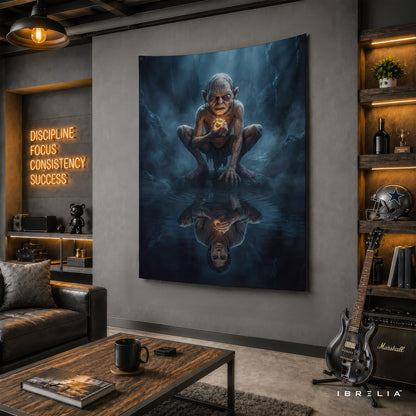 Gollum and the One Ring Wall Tapestry – Lord of the Rings Fantasy Wall Hanging