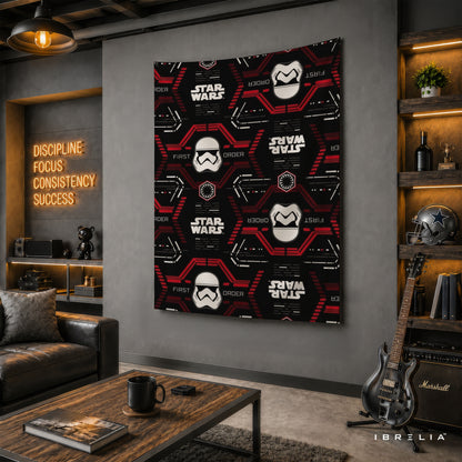 Star Wars First Order Pattern Wall Tapestry – Stormtrooper Helmet Sci-Fi Wall Hanging