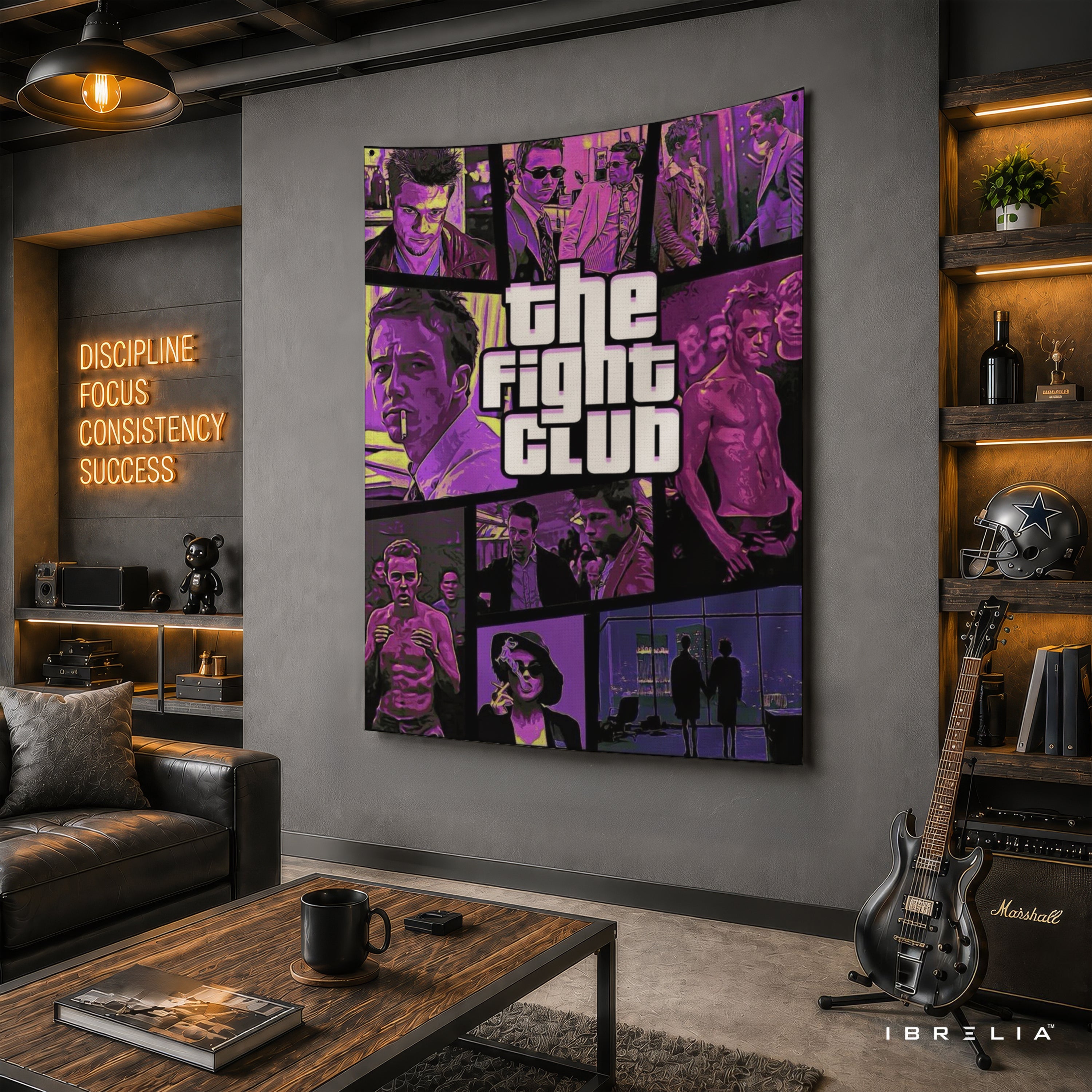 Fight Club Collage Wall Tapestry – Iconic Cult Movie Scenes Wall Hanging
