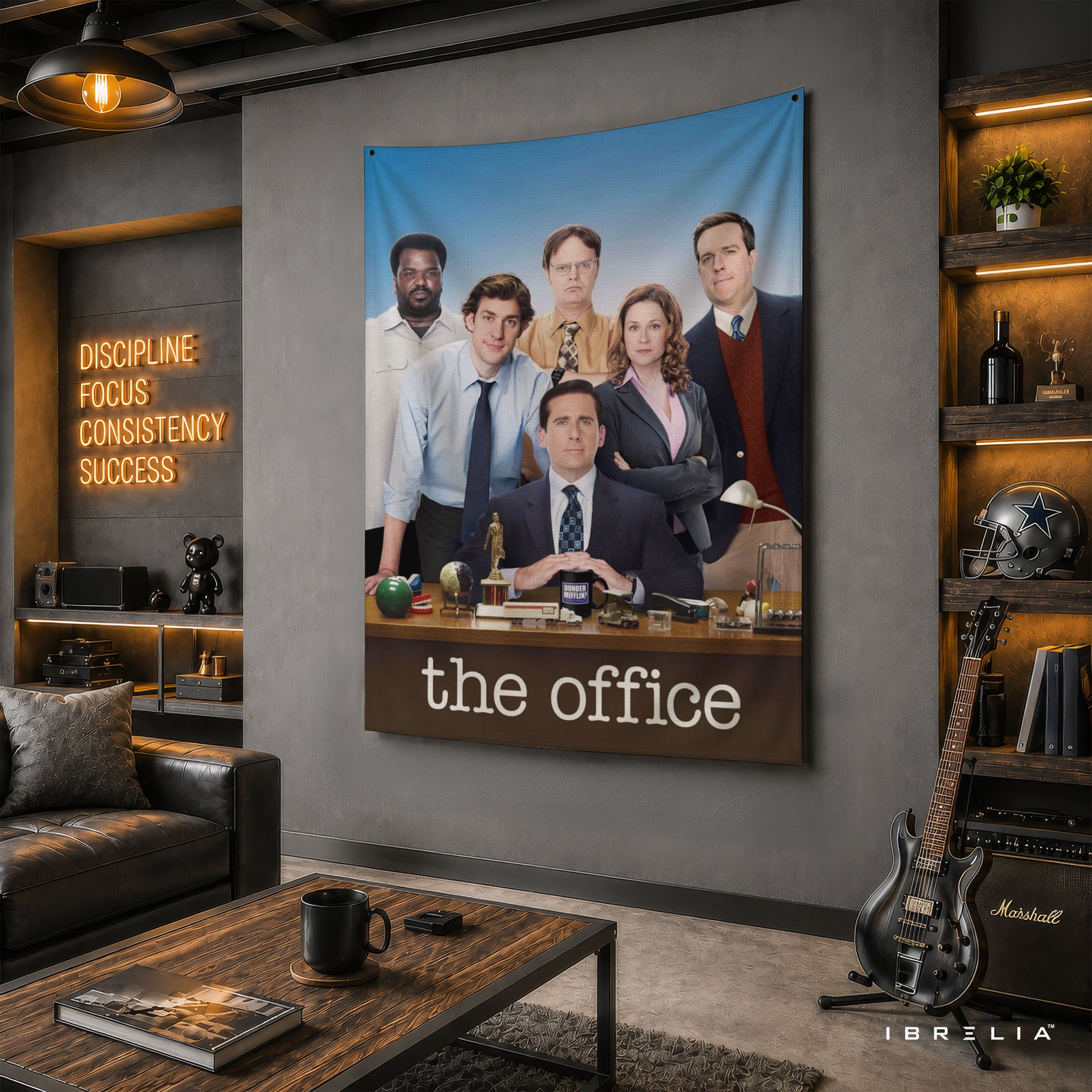 The Office Cast Group Poster Wall Tapestry | Premium Heavyweight Jute Fabric Wall Hanging