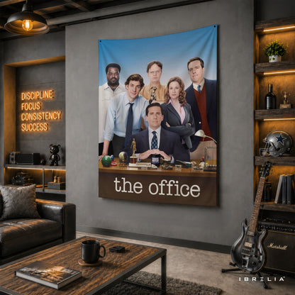 The Office Cast Group Poster Wall Tapestry | Premium Heavyweight Jute Fabric Wall Hanging