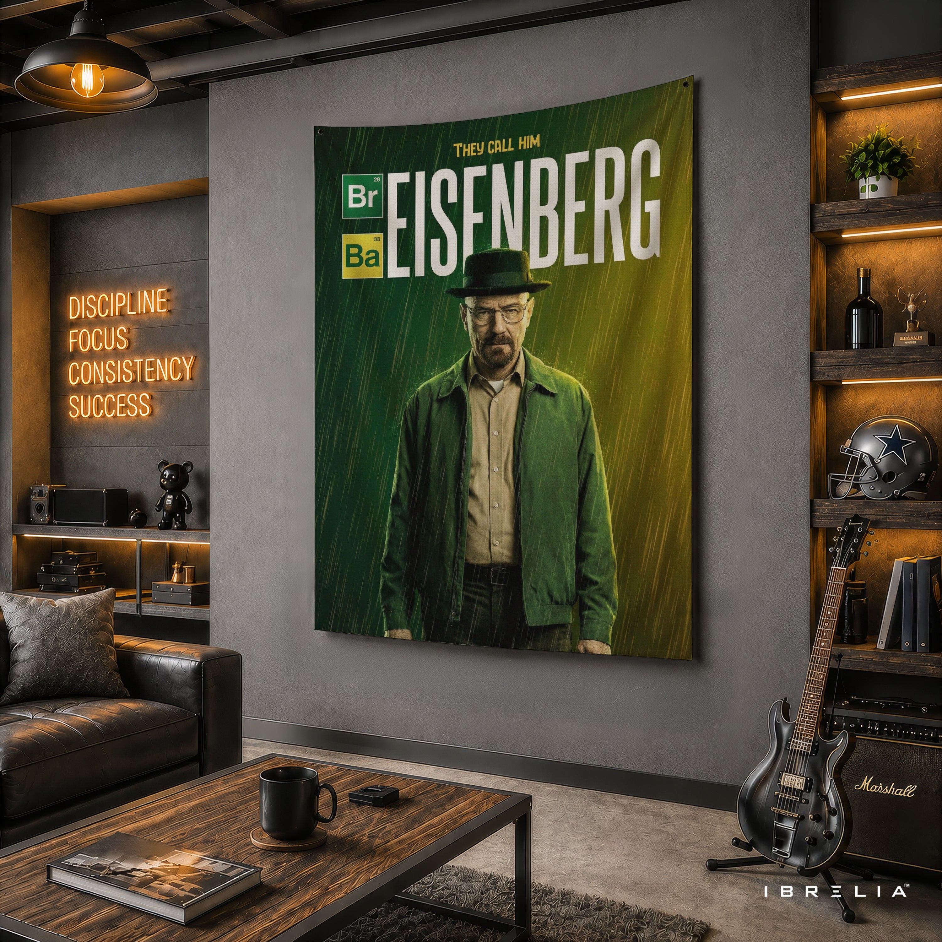 Breaking Bad Heisenberg Wall Tapestry | Premium Heavyweight Jute Fabric Wall Hanging