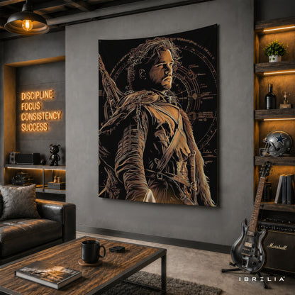 Jon Snow Warrior Game of Thrones Wall Tapestry | Premium Heavyweight Jute Fabric Wall Hanging