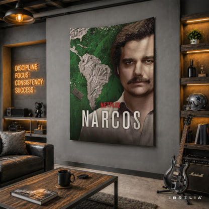 Narcos Pablo Escobar Portrait Wall Tapestry | Premium Heavyweight Jute Fabric Wall Hanging