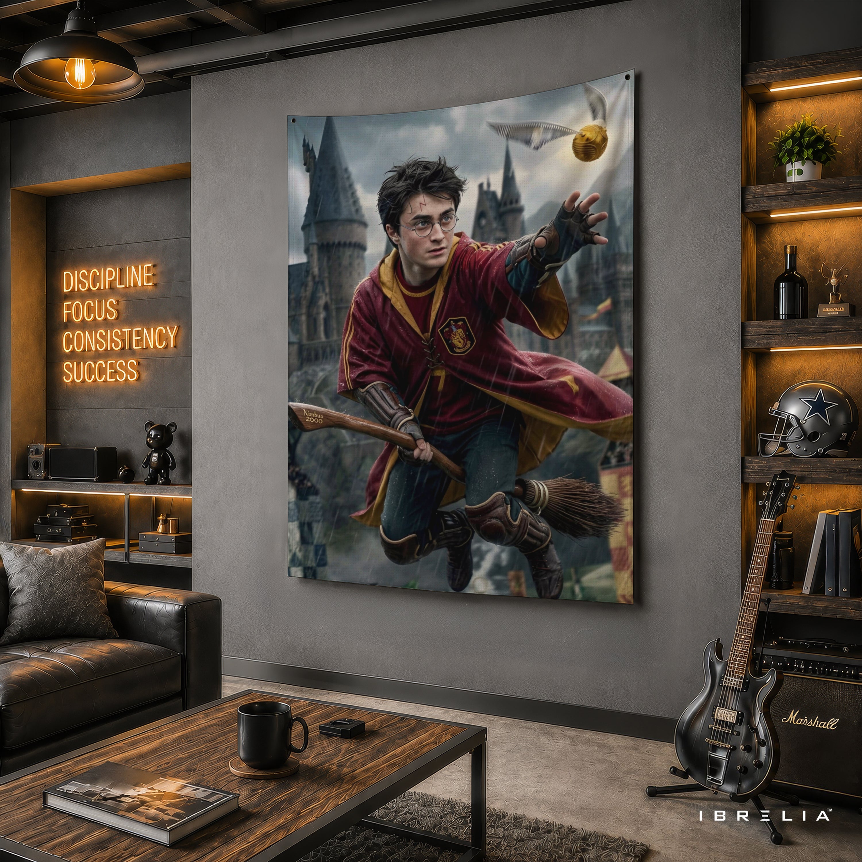 Harry Potter Golden Snitch Quidditch Wall Tapestry – Premium Fantasy Wall Hanging & Home Decor in Pakistan