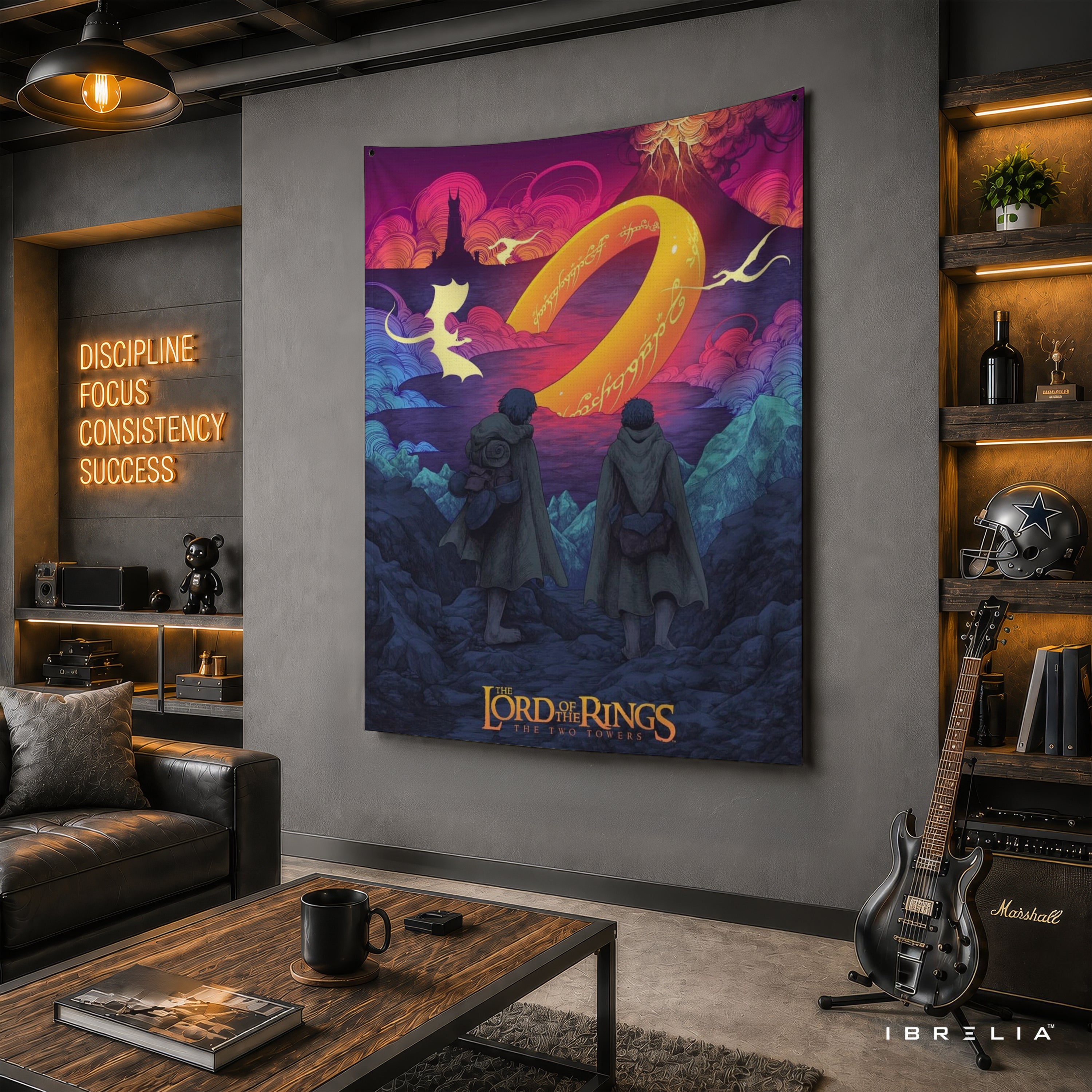 The Lord of the Rings The Two Towers Wall Tapestry – One Ring Fantasy Wall Hanging