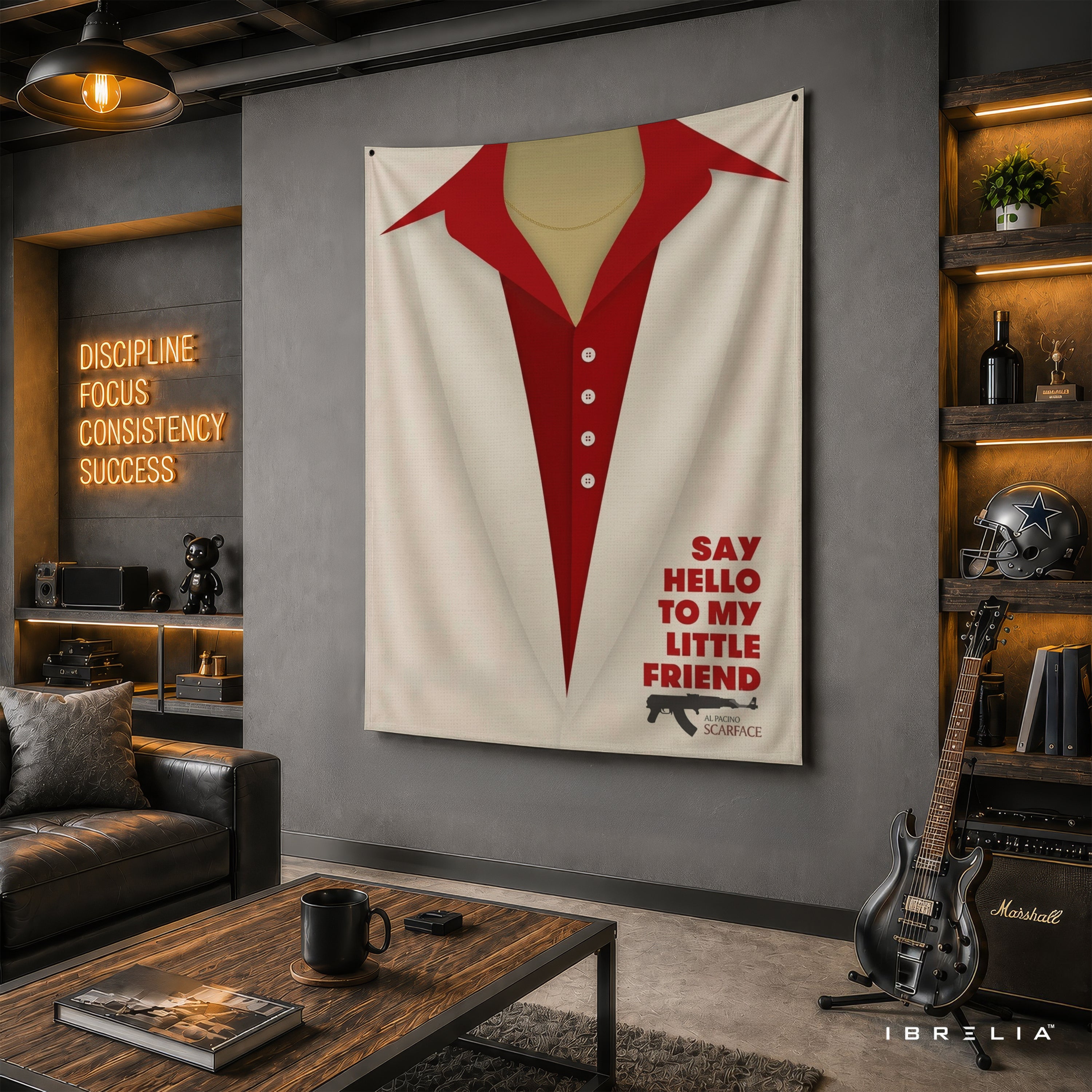 Scarface Minimalist Suit Wall Tapestry – Tony Montana Movie Wall Hanging & Home Decor in Pakistan