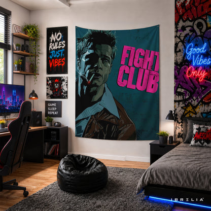 Fight Club Vintage Pop Art Wall Tapestry – Cult Classic Movie Inspired Wall Hanging