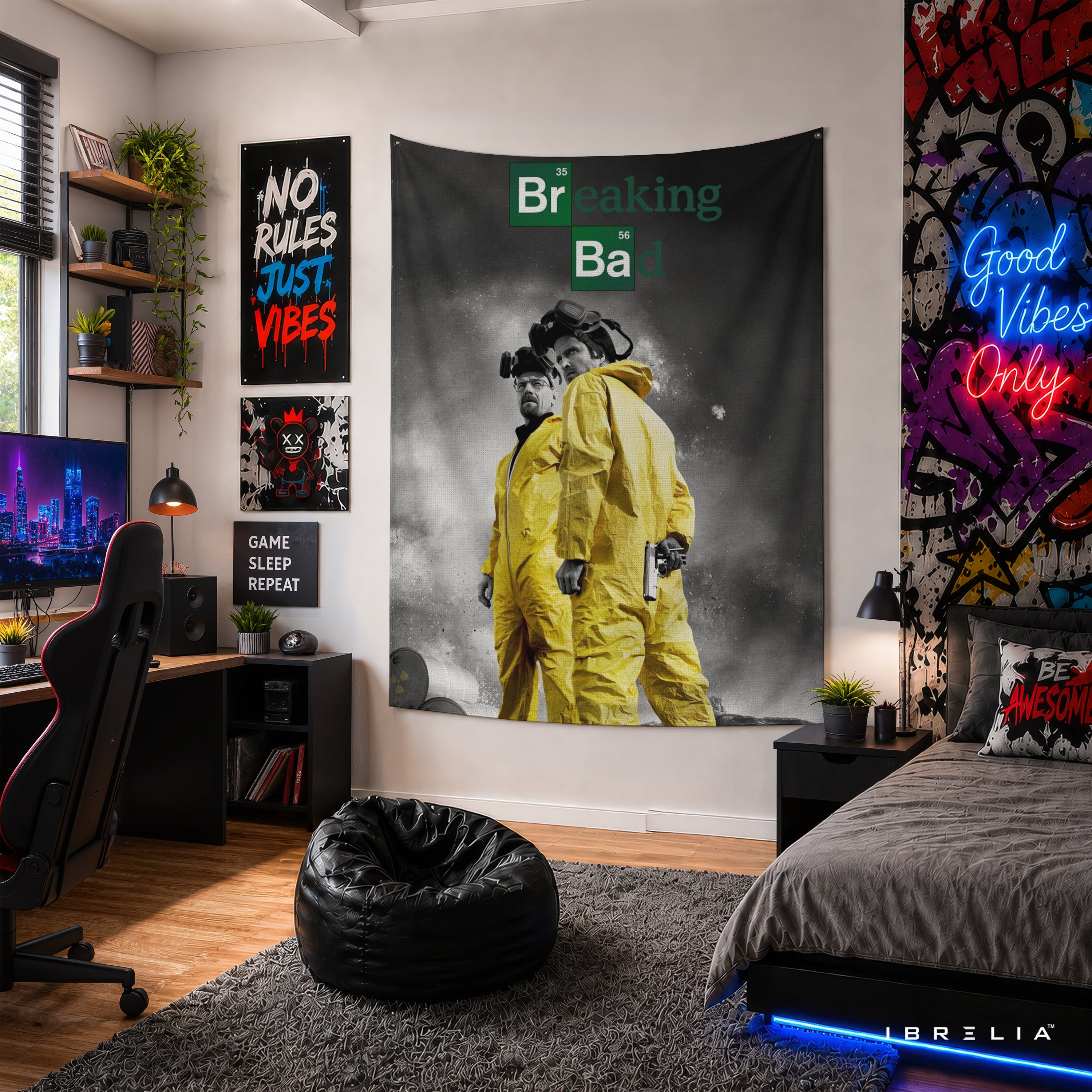 Breaking Bad Walter & Jesse Wall Tapestry – Heisenberg TV Series Room Decor