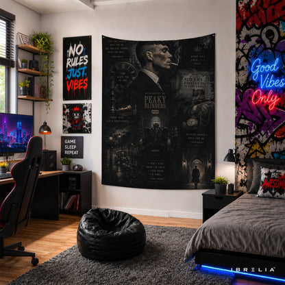Thomas Shelby Vintage Collage Wall Tapestry | Premium Heavyweight Jute Fabric Wall Hanging
