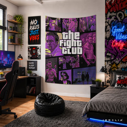 Fight Club Collage Wall Tapestry – Iconic Cult Movie Scenes Wall Hanging