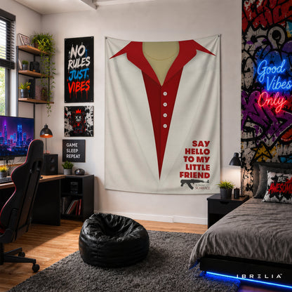 Scarface Minimalist Suit Wall Tapestry – Tony Montana Movie Wall Hanging & Home Decor in Pakistan
