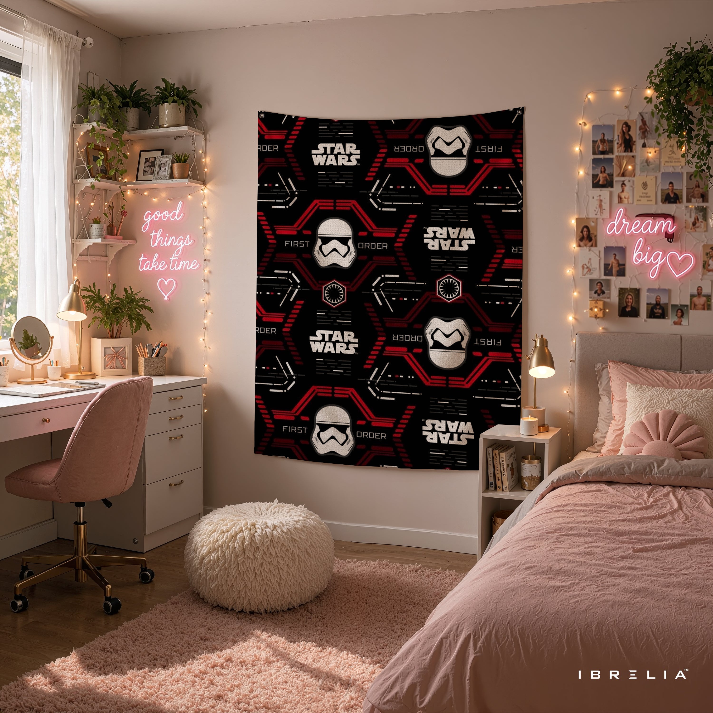 Star Wars First Order Pattern Wall Tapestry – Stormtrooper Helmet Sci-Fi Wall Hanging