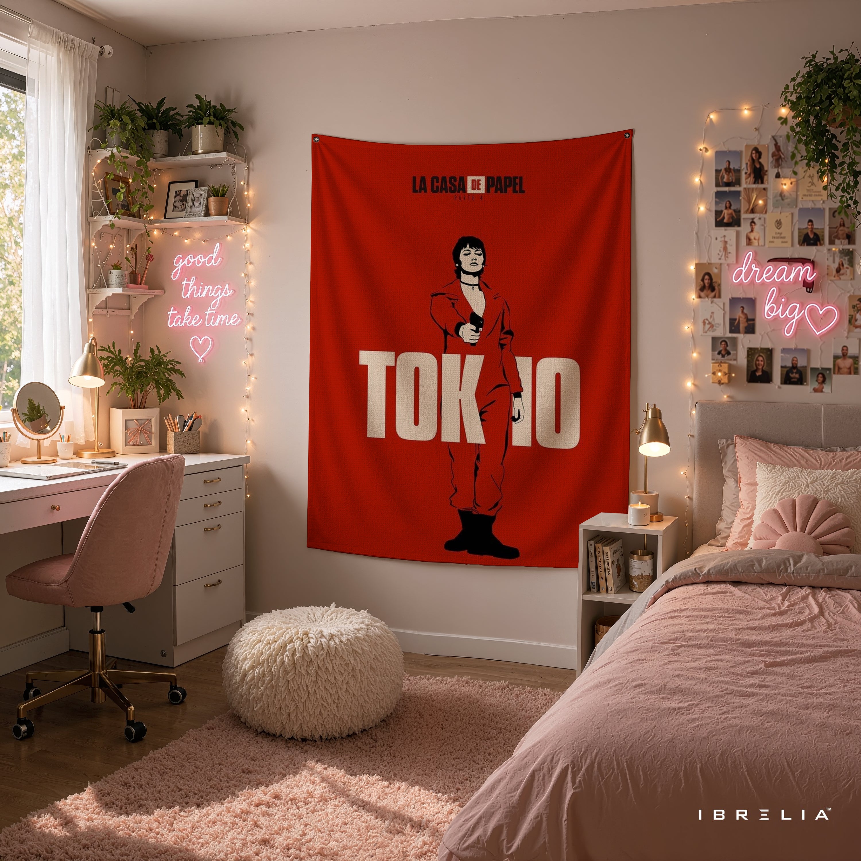Tokyo Minimalist Wall Tapestry | Premium Heavyweight Jute Fabric Wall Hanging