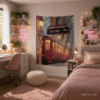 Harry Potter Platform 9¾ Express Wall Tapestry – Premium Fantasy Wall Hanging & Home Decor in Pakistan