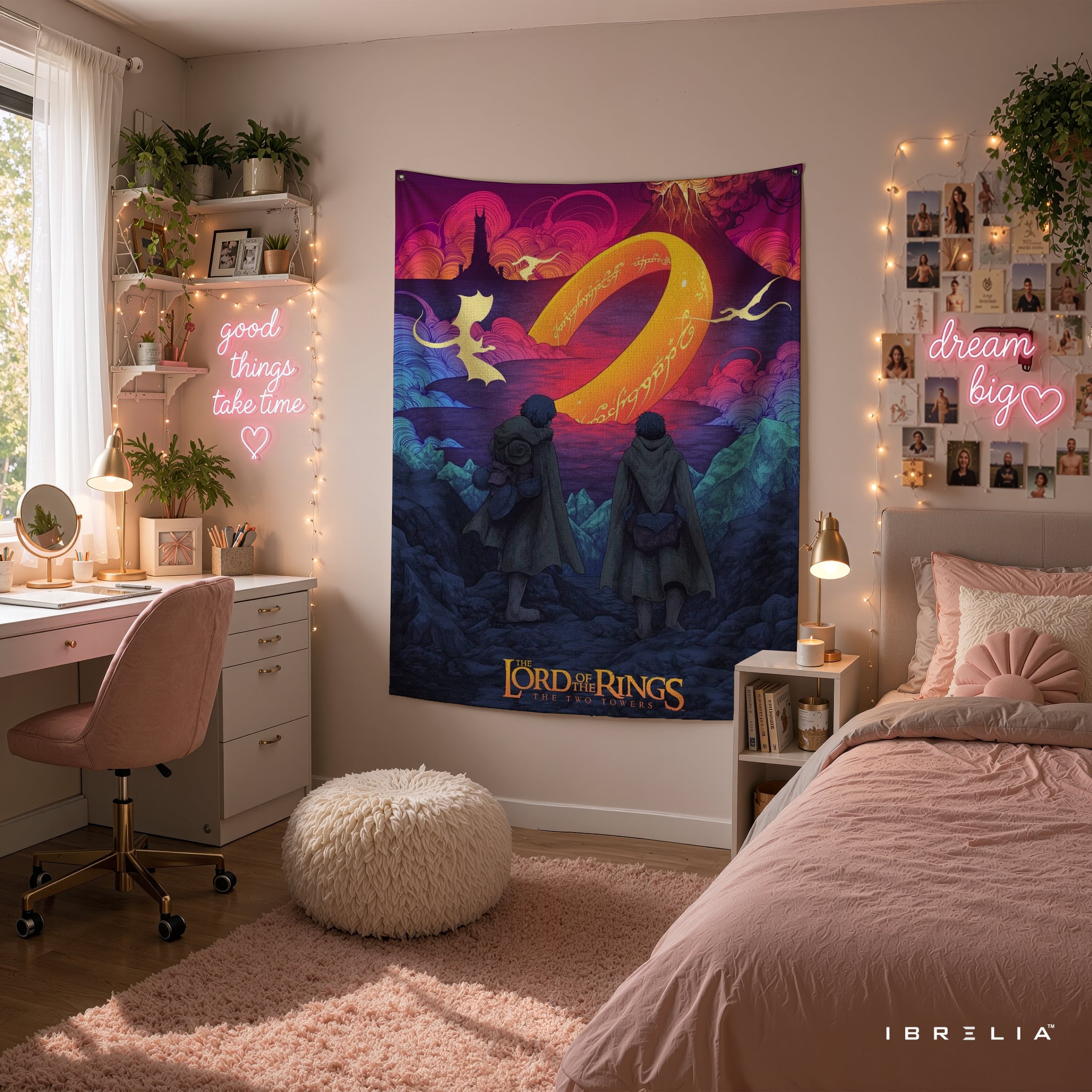 The Lord of the Rings The Two Towers Wall Tapestry – One Ring Fantasy Wall Hanging