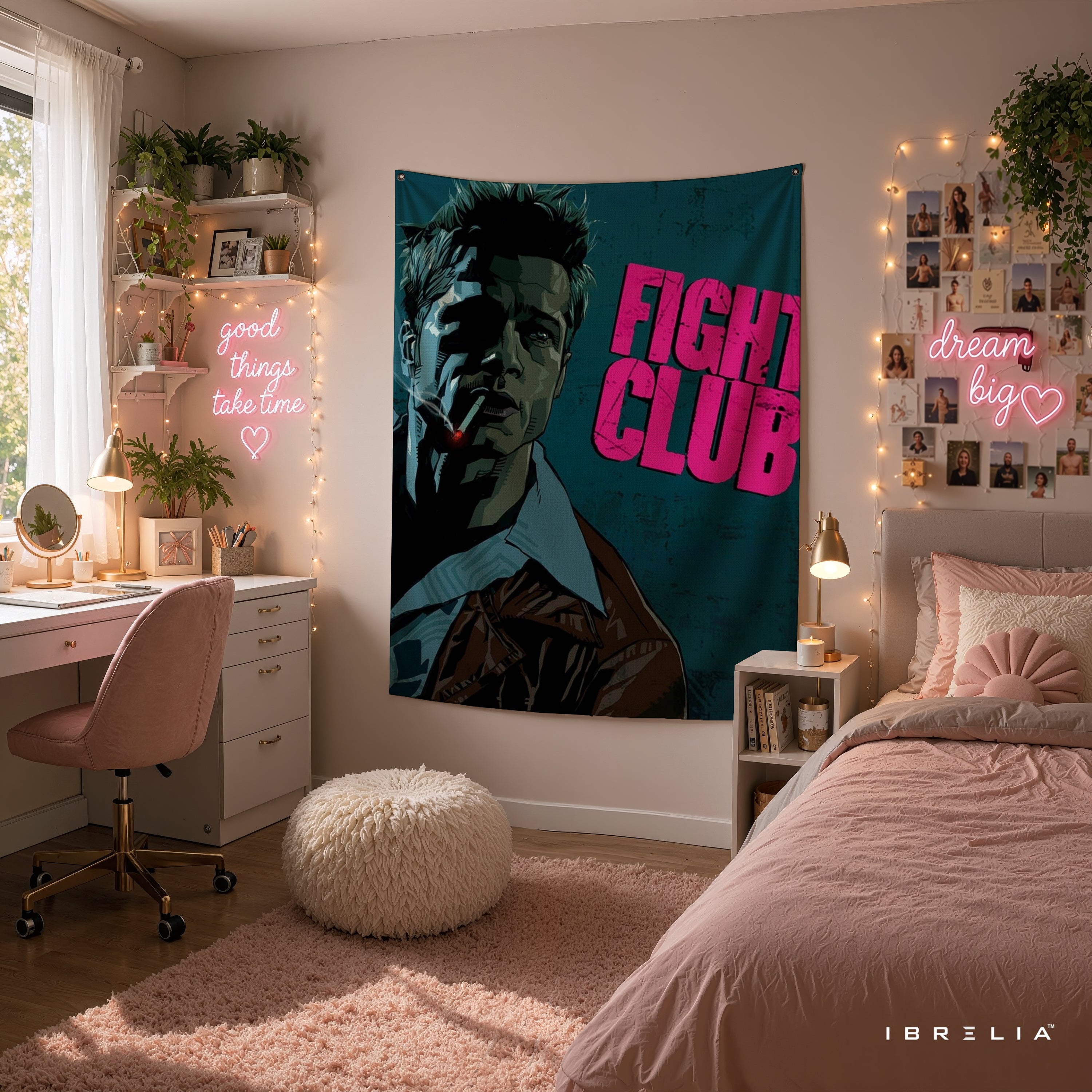 Fight Club Vintage Pop Art Wall Tapestry – Cult Classic Movie Inspired Wall Hanging