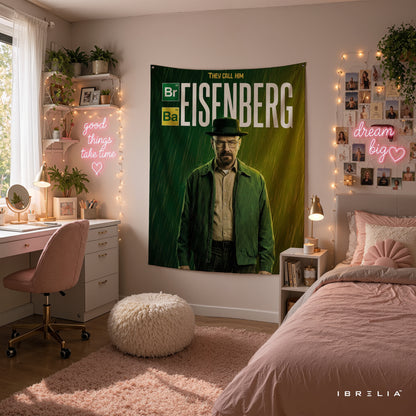 Breaking Bad Heisenberg Wall Tapestry | Premium Heavyweight Jute Fabric Wall Hanging