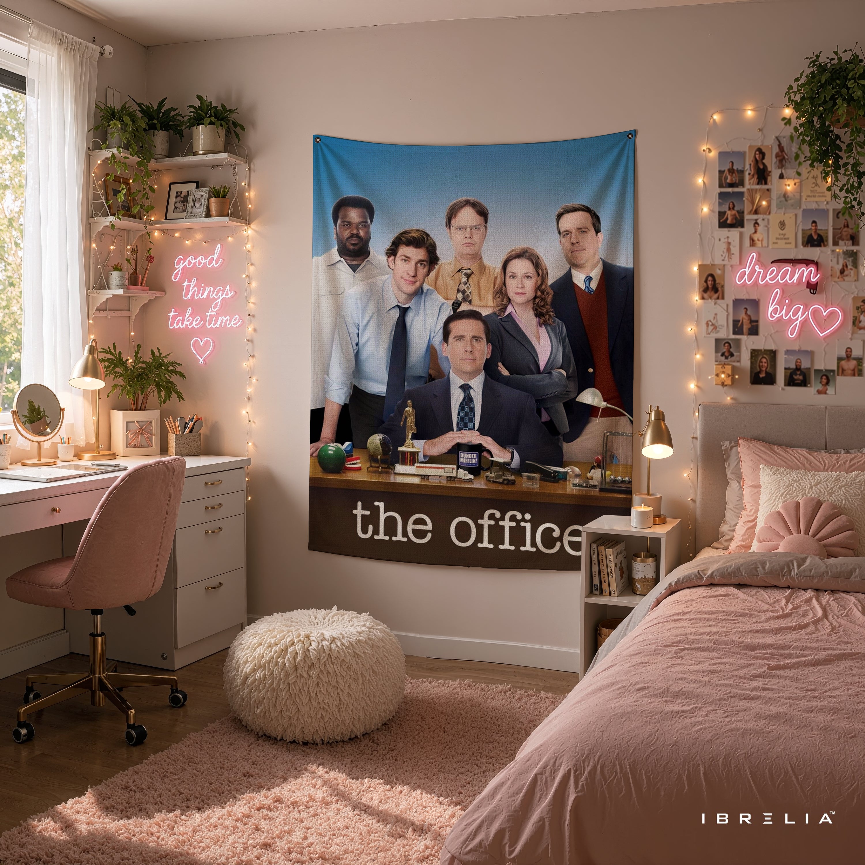 The Office Cast Group Poster Wall Tapestry | Premium Heavyweight Jute Fabric Wall Hanging