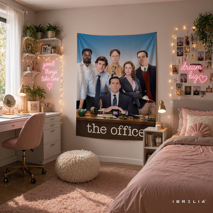 The Office Cast Group Poster Wall Tapestry | Premium Heavyweight Jute Fabric Wall Hanging