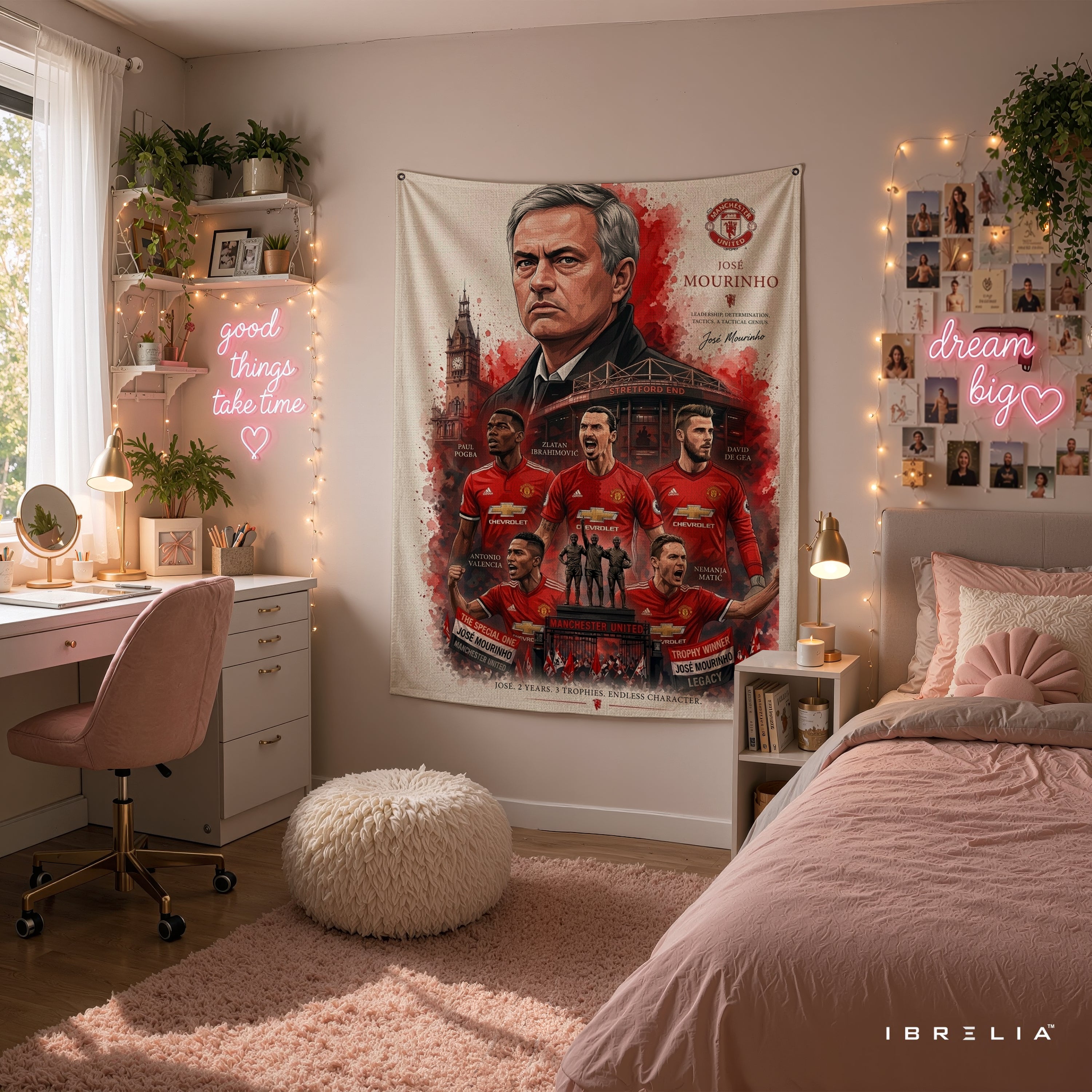 José Mourinho Manchester United Legend Wall Tapestry | Premium Heavyweight Jute Fabric Wall Hanging
