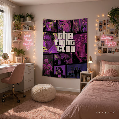 Fight Club Collage Wall Tapestry – Iconic Cult Movie Scenes Wall Hanging