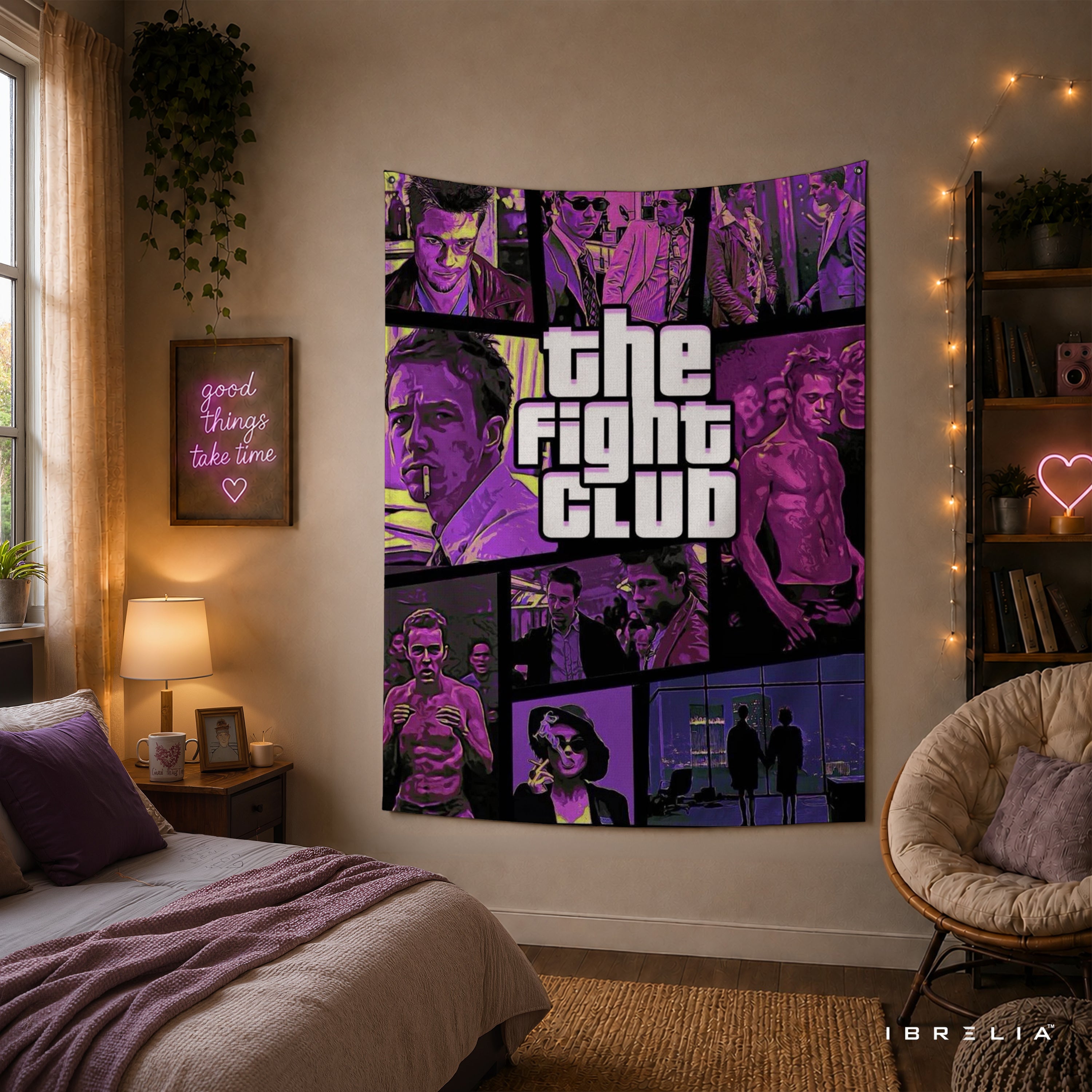 Fight Club Collage Wall Tapestry – Iconic Cult Movie Scenes Wall Hanging