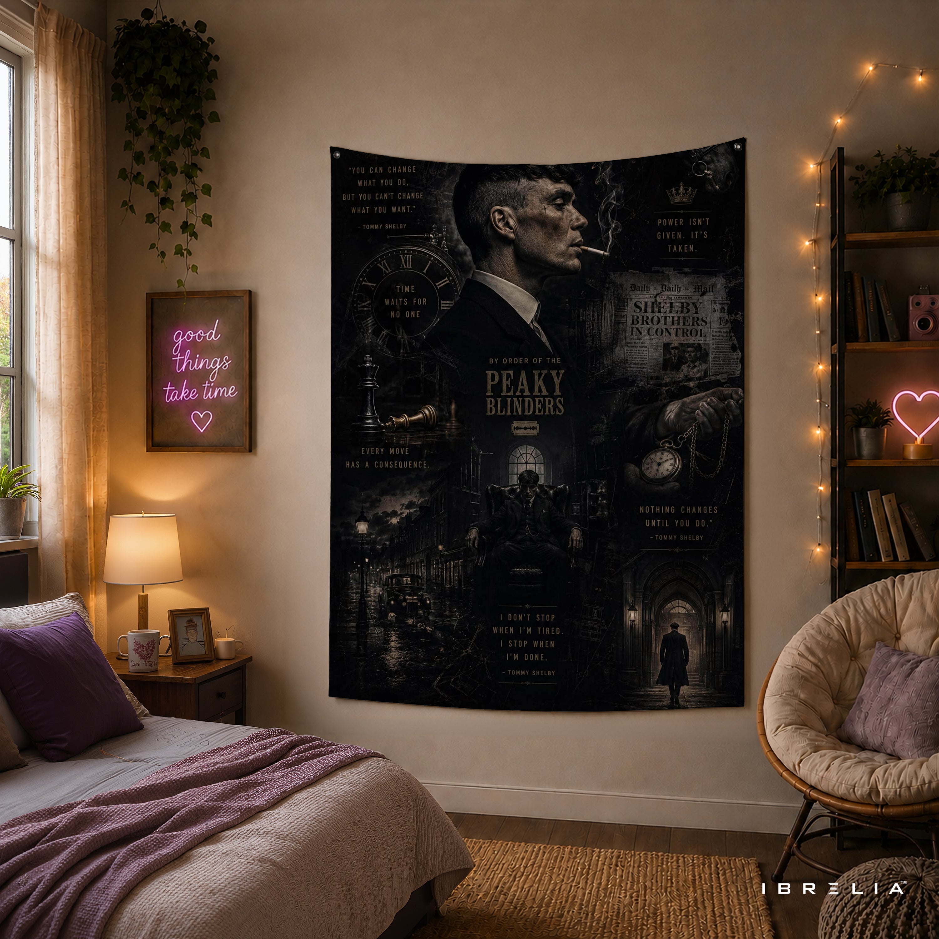 Thomas Shelby Vintage Collage Wall Tapestry | Premium Heavyweight Jute Fabric Wall Hanging