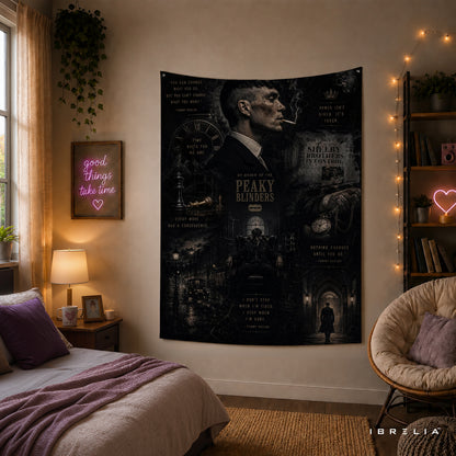 Thomas Shelby Vintage Collage Wall Tapestry | Premium Heavyweight Jute Fabric Wall Hanging