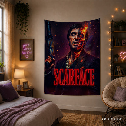 Scarface Tony Montana Wall Tapestry – Premium Movie Wall Hanging & Home Decor in Pakistan