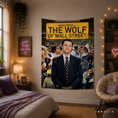 The Wolf of Wall Street Leonardo DiCaprio Wall Tapestry – Premium Movie Wall Hanging & Home Decor in Pakistan